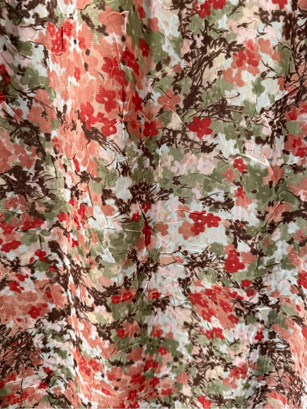Vintage Jonathan Martin Floral Sheer boho Midi Skirt - Red & Green, lined - Picture 2 of 8